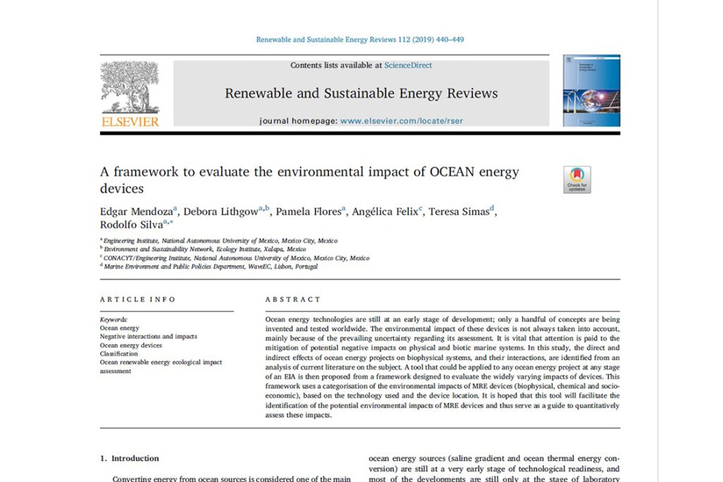 A framework to evaluate the environmental impact of OCEAN energy devices (2019)