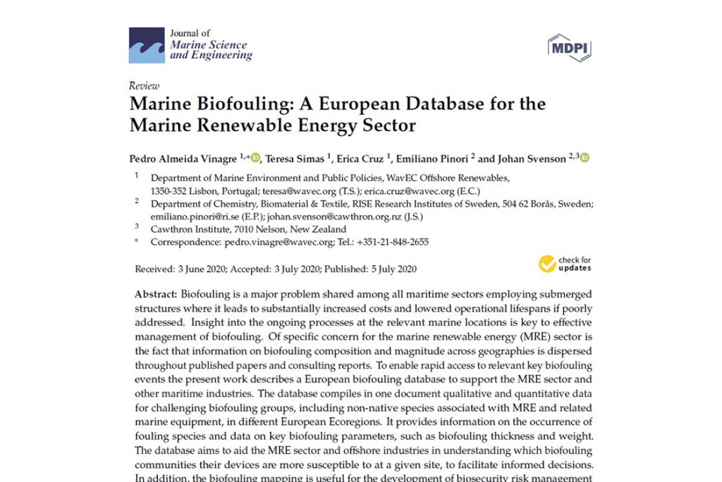 Abstract: Biofouling is a major problem shared among all